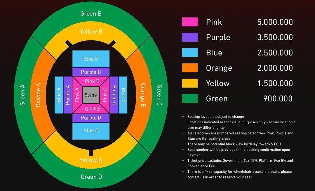 Seat plan konser Ed Sheeran di Jakarta.