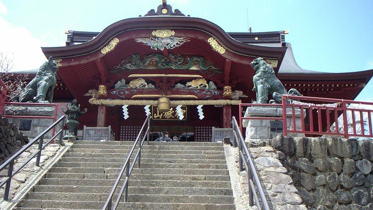 Kuil Musashi Mitake di Gunung Mitake, Jepang.