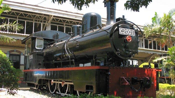 Lokomotif di Museum Kereta Api Ambarawa, Kecamatan Ambarawa, Kabupaten Semarang, Jawa Tengah.