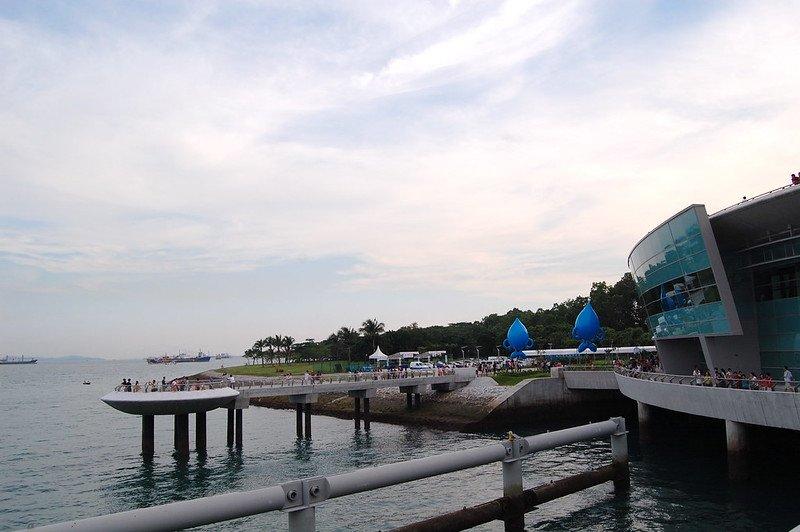 Marina Barrage, satu tempat wisata gratis di Singapura yang bisa kamu kunjungi saat malam hari.