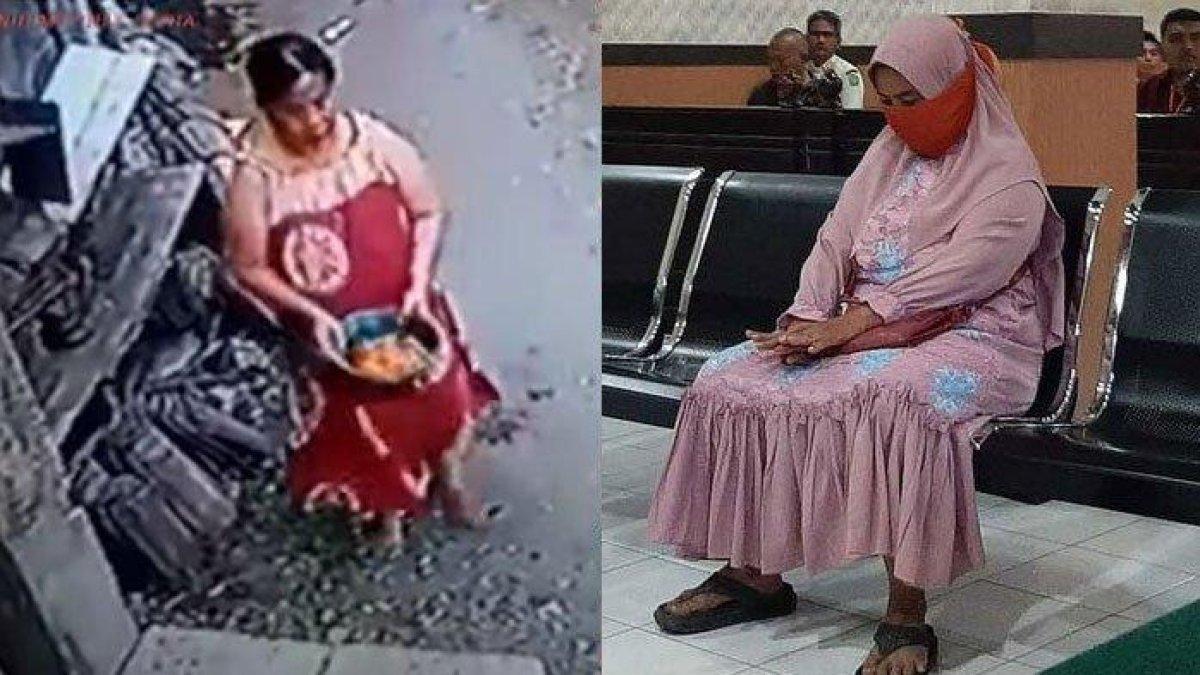 Masriah, wanita penyiram air kencing ke rumah tetangga kembali jadi tersangka.