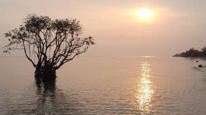 Matahari terbenam di Pantai Cemara, Pulau Tunda, Kabupaten Serang, Sabtu (11/9/2021). Destinasi ini cocok dikunjungi untuk kamu yang ingin liburan singkat saat akhir pekan.