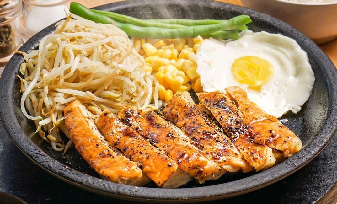 Menu Pepper Lunch teriyaki chicken with egg.