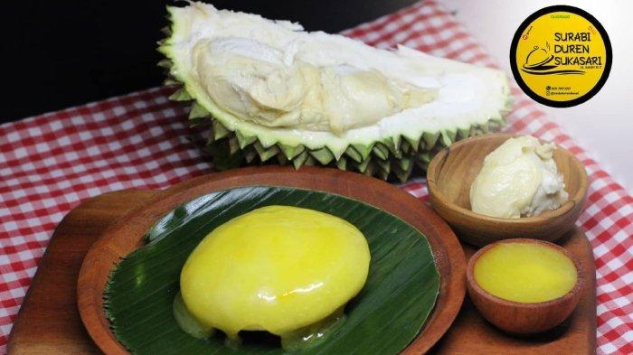 Menu surabi durian di Surabi Duren Sukasari di Kecamatan Bogor Timur, Kota Bogor, Jawa Barat.