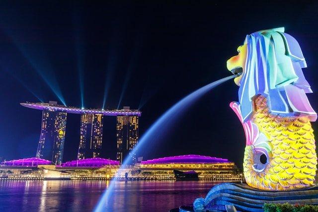 Merlion Park, satu rekomendasi tempat wisata gratis di Singapura.