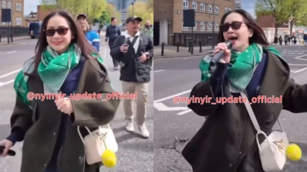 Momen Nagita Slavina asyik karaokean sambil bawa sound system di jalanan London, banjir cibiran.