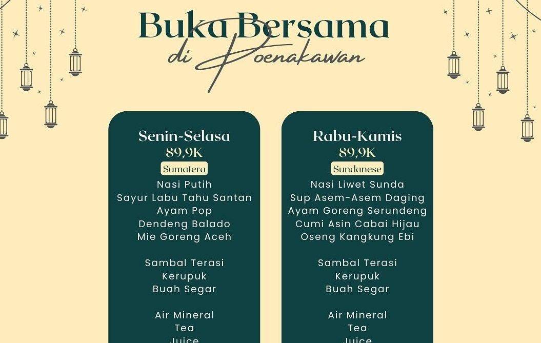 Ndalem Poenakawan, satu resto di Jogja yang menawarkan paket bukber Ramadan 2024.