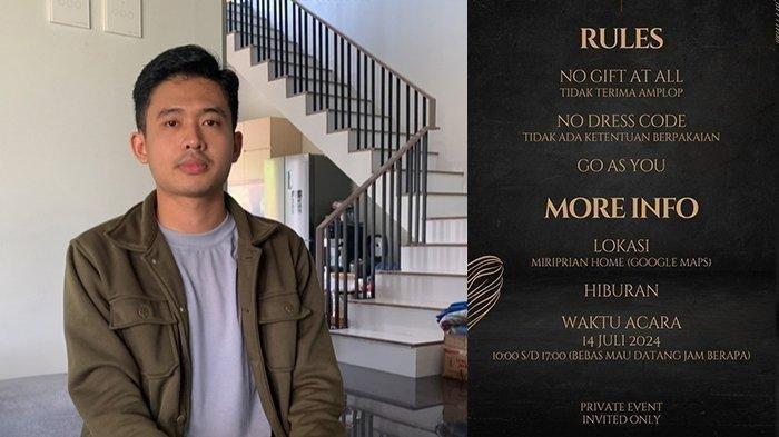 PESTA PERCERAIAN - Rian Maulana (28), warga Pekon Kediri, Kecamatan Gadingrejo, Pringsewu yang beberapa hari ini viral di media sosial karena menggelar pesta perayaan perceraiannya saat ditemui di rumahnya, Selasa (16/7/2024)