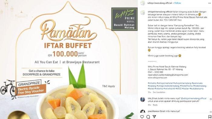 Paket bukber Whiz Prime Hotel Malang.