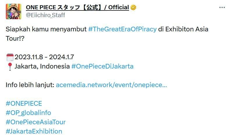 Jadwal pameran one piece di Jakarta.