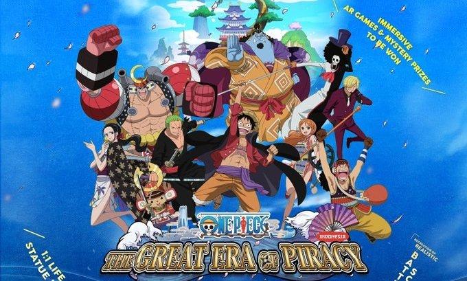 Poster pameran One Piece di Jakarta.