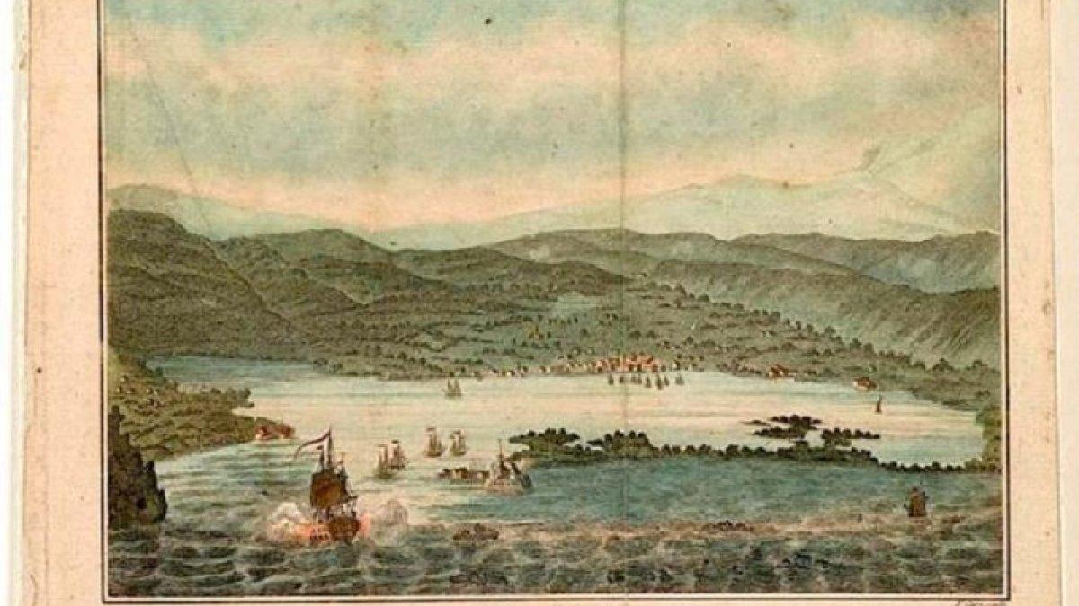 Pemandangan Port Royal dan Pelabuhan Kingston di Pulau Jamaika.