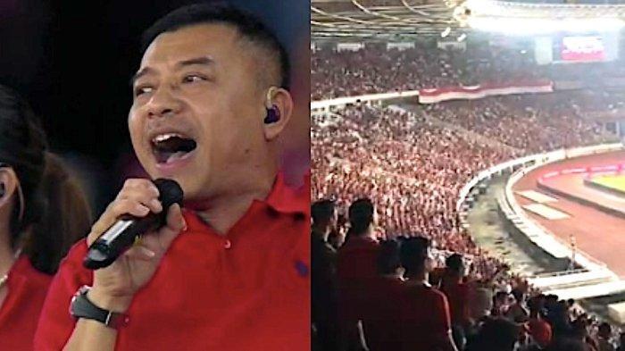 Penyanyi Anang disoraki suporter Timnas Indonesia usai tanding melawan Filipina di Stadion GBK, Selasa (11/6/2024)