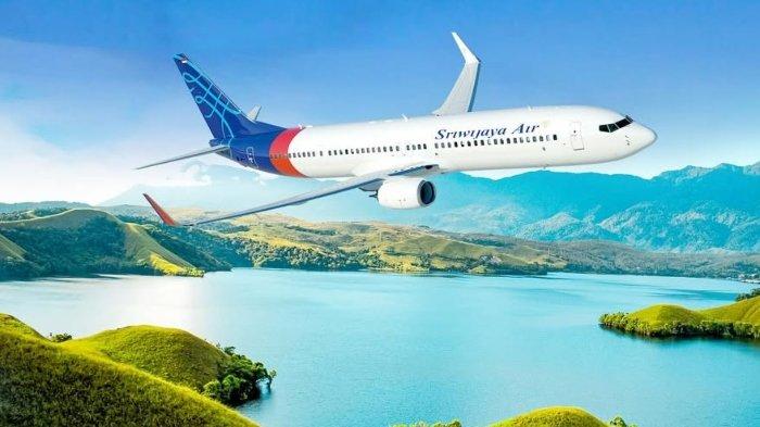 Pesawat Sriwijaya Air yang sedang mengudara.