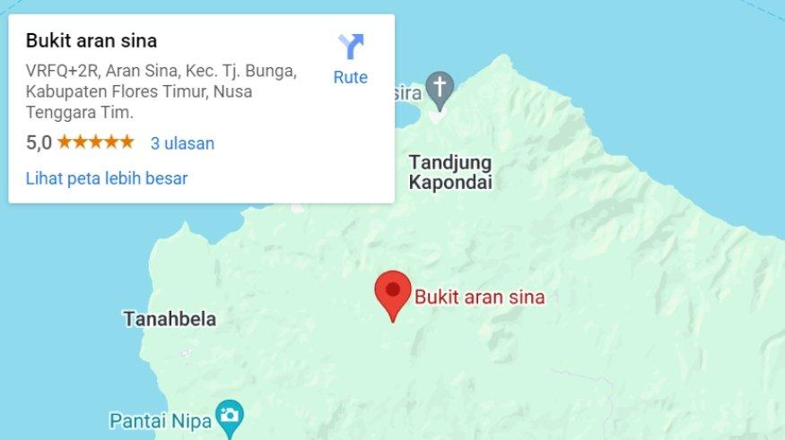 Peta Padang Bela Bukit Aransina.