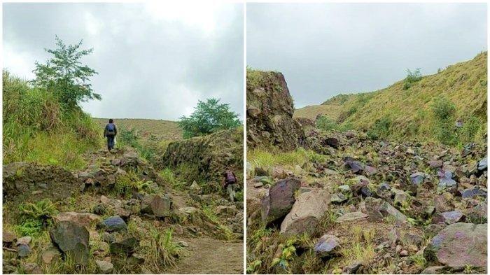 WISATA - Potret jalur pendakian ke Kawah Tompaluan Gunung Lokon, Tomohon, Sulawesi Utara, Minggu (1/6/2025).