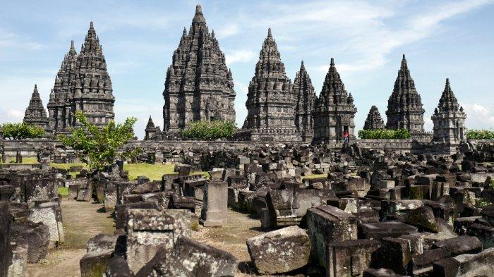 Potret kemegahan Candi Prambanan di Bokoharjo, Prambanan, Kabupaten Sleman, Jogja.