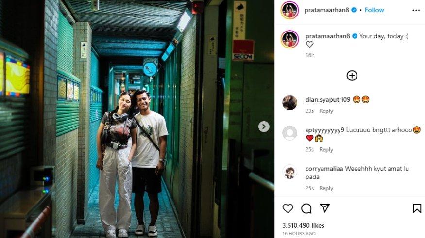 Pratama Arhan perdana unggah foto mesra bareng sang istri, Azizah Salsha.