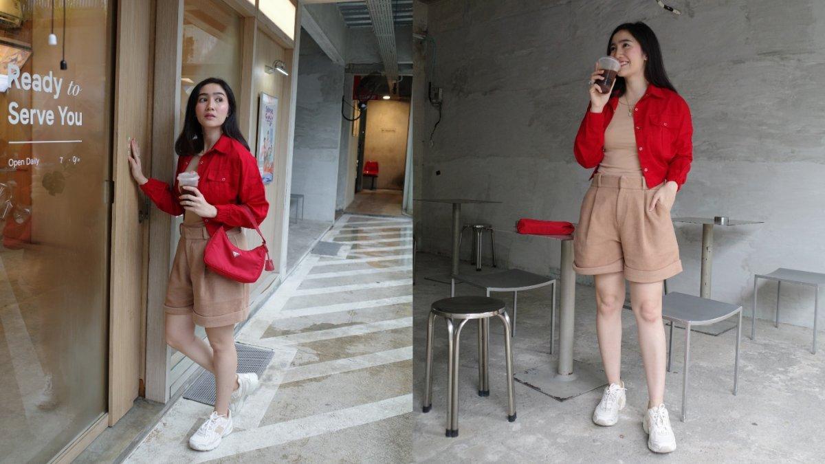 Preppy Red buat Coffee Date ala Febby Rastanty, Rabu (29/1/2025)