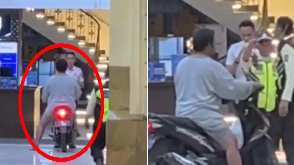 Pria mabuk masuk ke hall KAI mengendarai motor matic pada Sabtu (21/10/2023) 03.00 WIB.