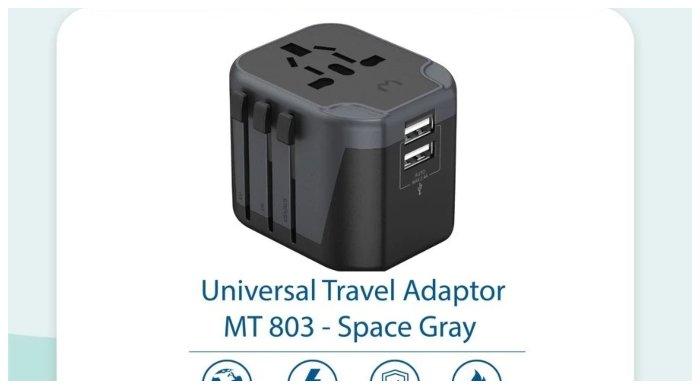Produk adapter dari merk Mediatech Universal Travel Charger & Adapter MT 803-630003