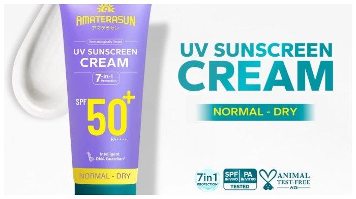 Produk sunscreen dari Amaterasun untuk melindungi kulit dari panasnya sinar matahari.