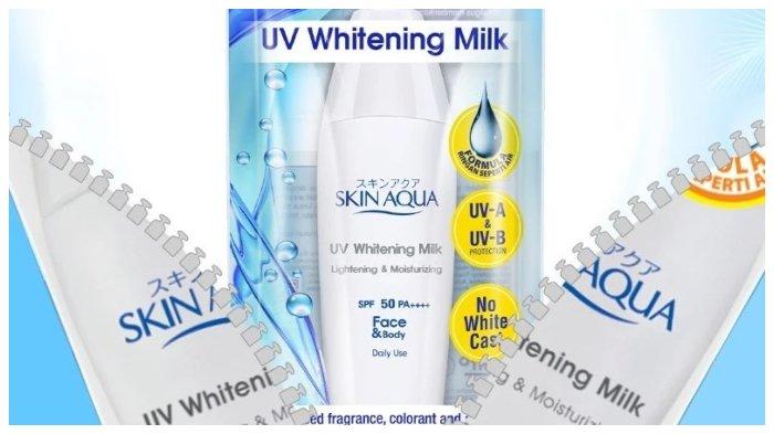 Produk sunscreen untuk melindungi dari panasnya matahari, produk dari Skin Aqua.