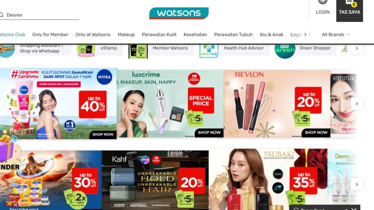 Ilustrasi deretan promo terbaik di Watsons