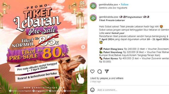 Promo tiket masuk Gembira Loka Zoo Lebaran 2024.