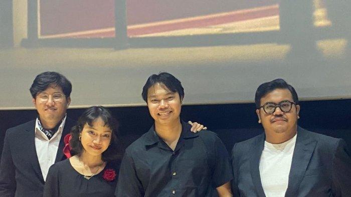 Grup band Reality Club ketika ditemui dalam jumpa pers di Kawasan Senayan, Jakarta Pusat, Rabu (17/7/2024).