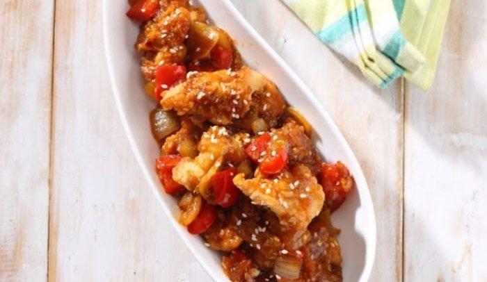 Ayam goreng saus wijen.