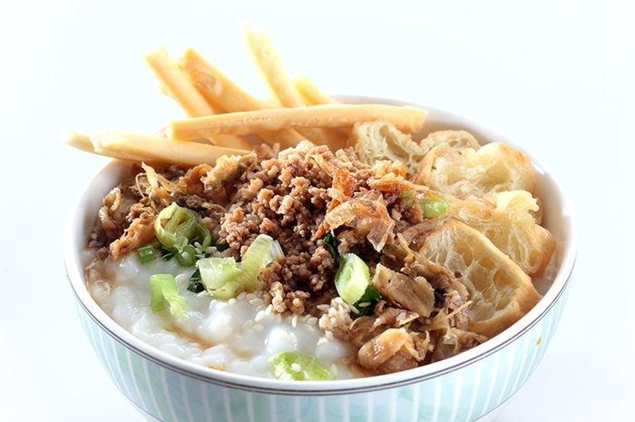 Bubur ayam teriyaki.