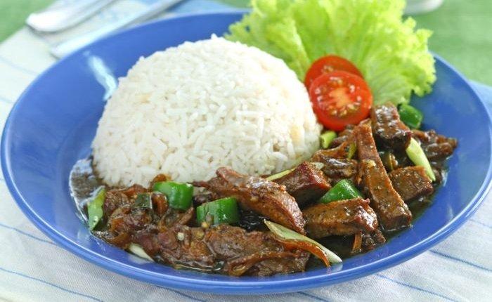 Nasi lidah masak bombay.