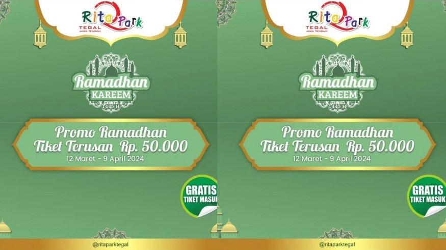 Selama bulan ramadhan 2024, Rita Park Tegal tetap membuka kunjungan wisata dengan harga tiket masuk dan jam operasional yang berbeda dari biasanya.
