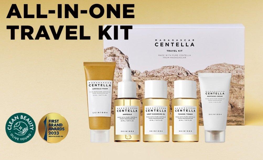 SKIN1004 Madagascar Centella, satu skincare travel kit terbaik buat dibawa traveling.