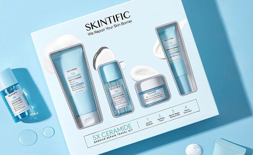 SKINTIFIC 5X Ceramide, satu skincare travel kit terbaik buat dibawa traveling.