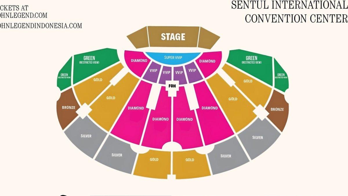 Seat Plan Konser John Legend di Indonesia