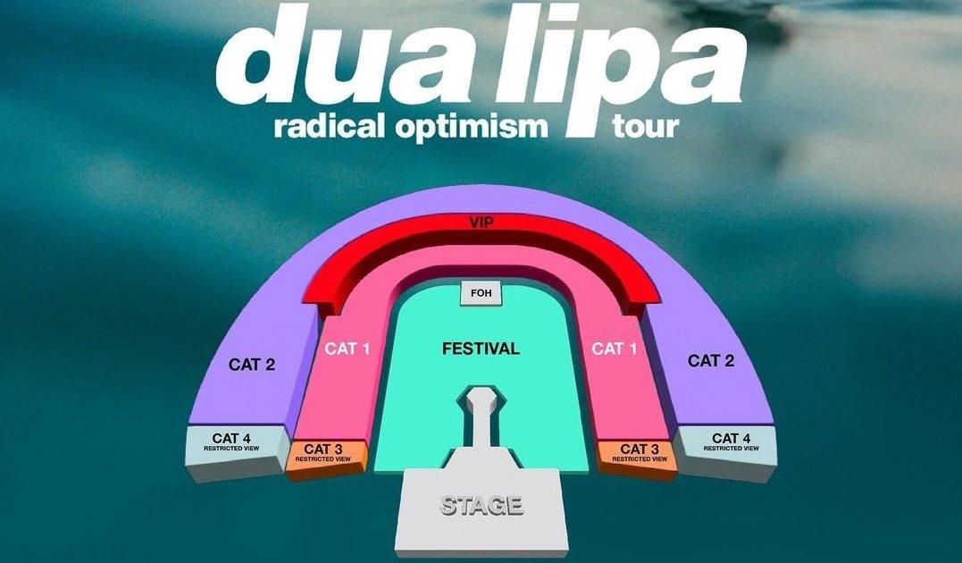 Seat plan konser Dua Lipa di Jakarta 2024.