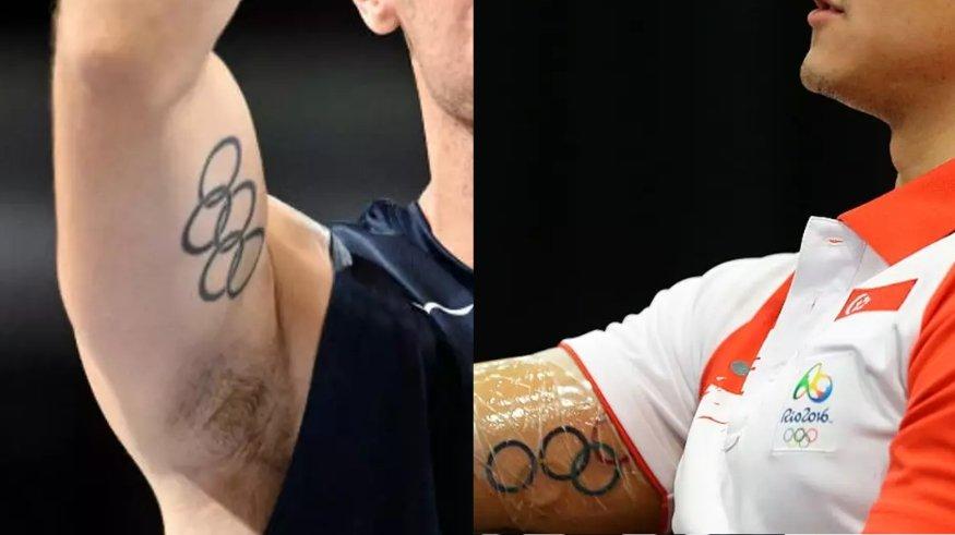 Sejumlah atlet memiliki tato yang sama bergambar logo Olimpiade.