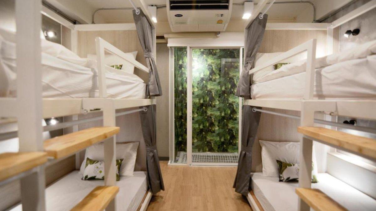 Ilustrasi tipe kamar atau kasur yang ada di Siam Eco Hostel