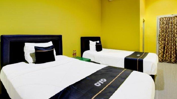 Kamar penginapan di hotel Super OYO 94099 Amanah Sejahtera, Solo, Jawa Tengah.