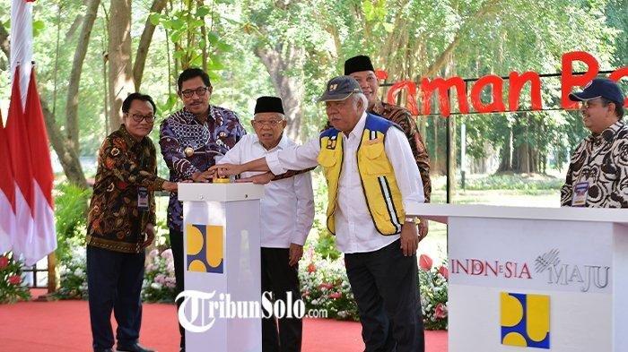 Taman Balekambang di Solo diresmikan oleh Wakil Presiden Maruf Amin, Kamis (25/7/2024).