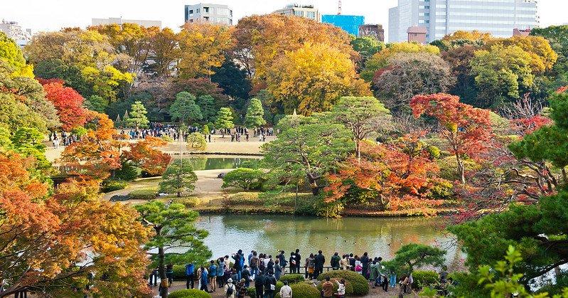 Taman Rikugien, satu taman terbaik di Tokyo Jepang.