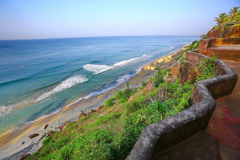 Varkala, satu tempat ramah turis di India.