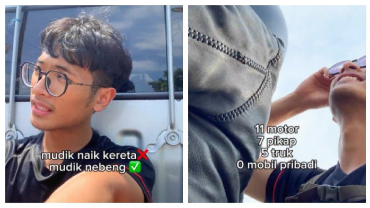 Viral aksi seorang pemudik yang nekat melakukan perjalanan dari Jakarta ke Temanggung dengan cara nebeng.