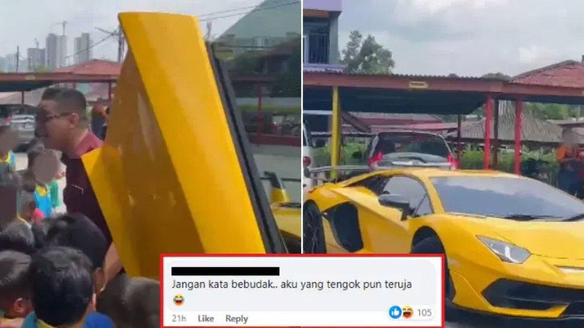 Viral guru pergi ke sekolah naik Lamboghini.