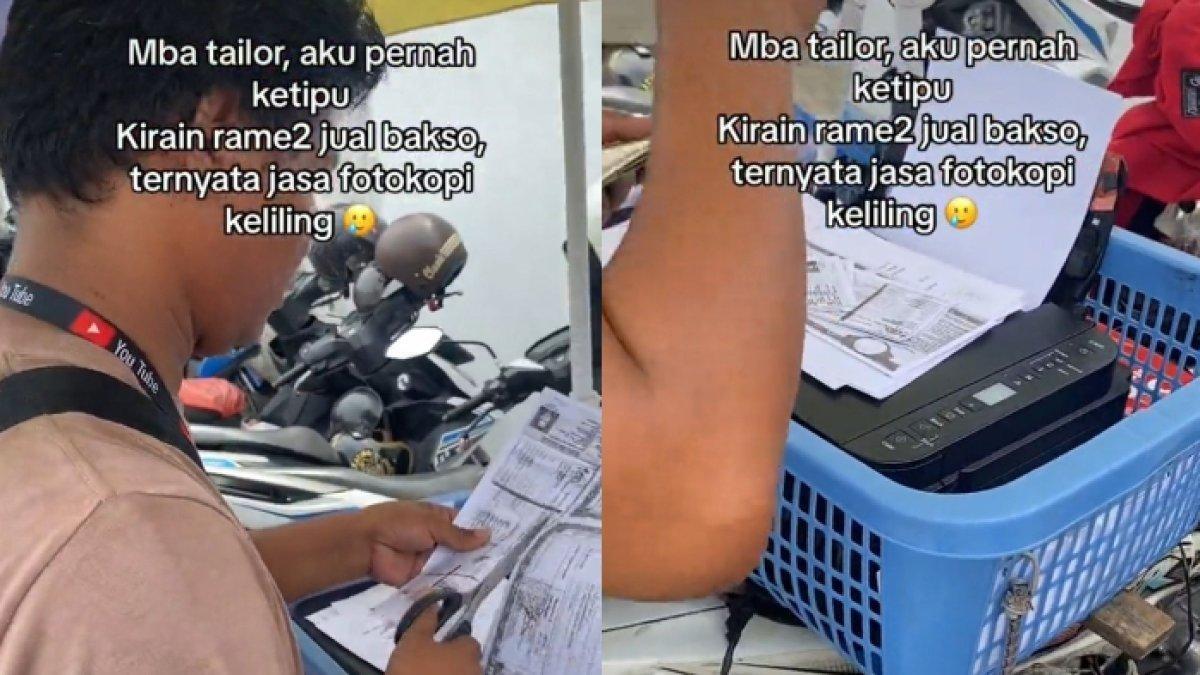 Viral jasa tukang fotokopi keliling bak sinetron, harganya bikin syok.