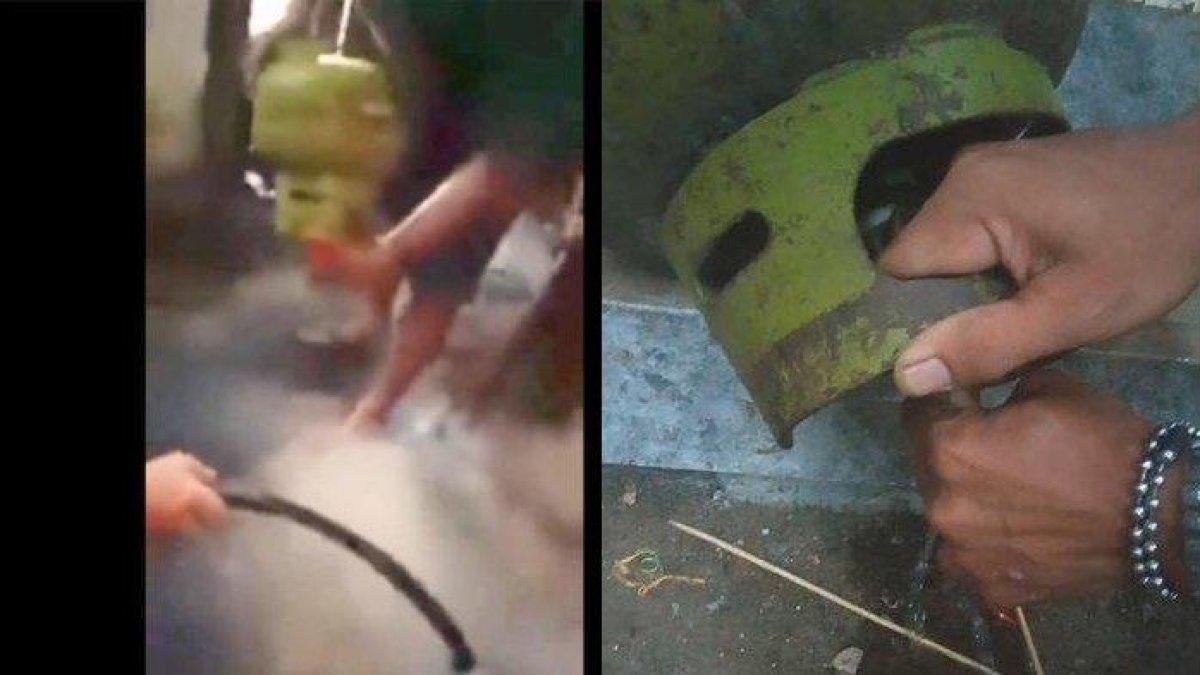 Viral tabung gas elpiji berisi air dibongkar suami istri kesal gak bisa nyala (kanan) dan kasus serupa juga dibongkar dua orang pria (kiri).