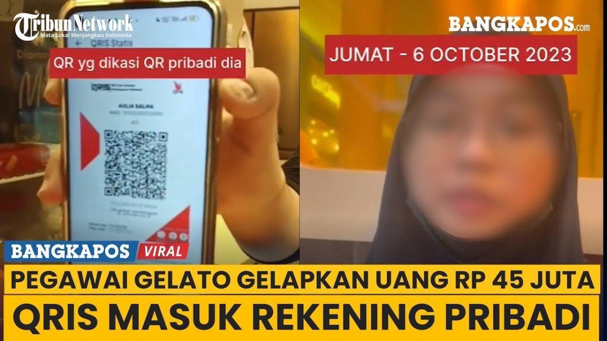 Viral video seorang kasir wanita membawa kabur uang pembelian pelanggan dengan sodorkan QRIS pribadi, bukannya QRIS toko.