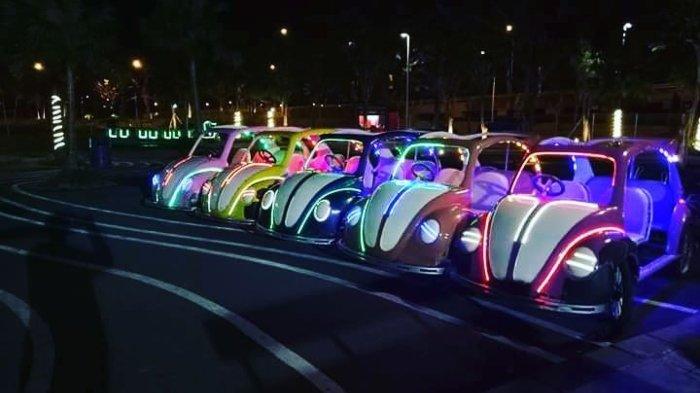 Wahana becak cinta di Taman Pelangi Kecamatan Ngaglik, Kabupaten Sleman, Jogja.